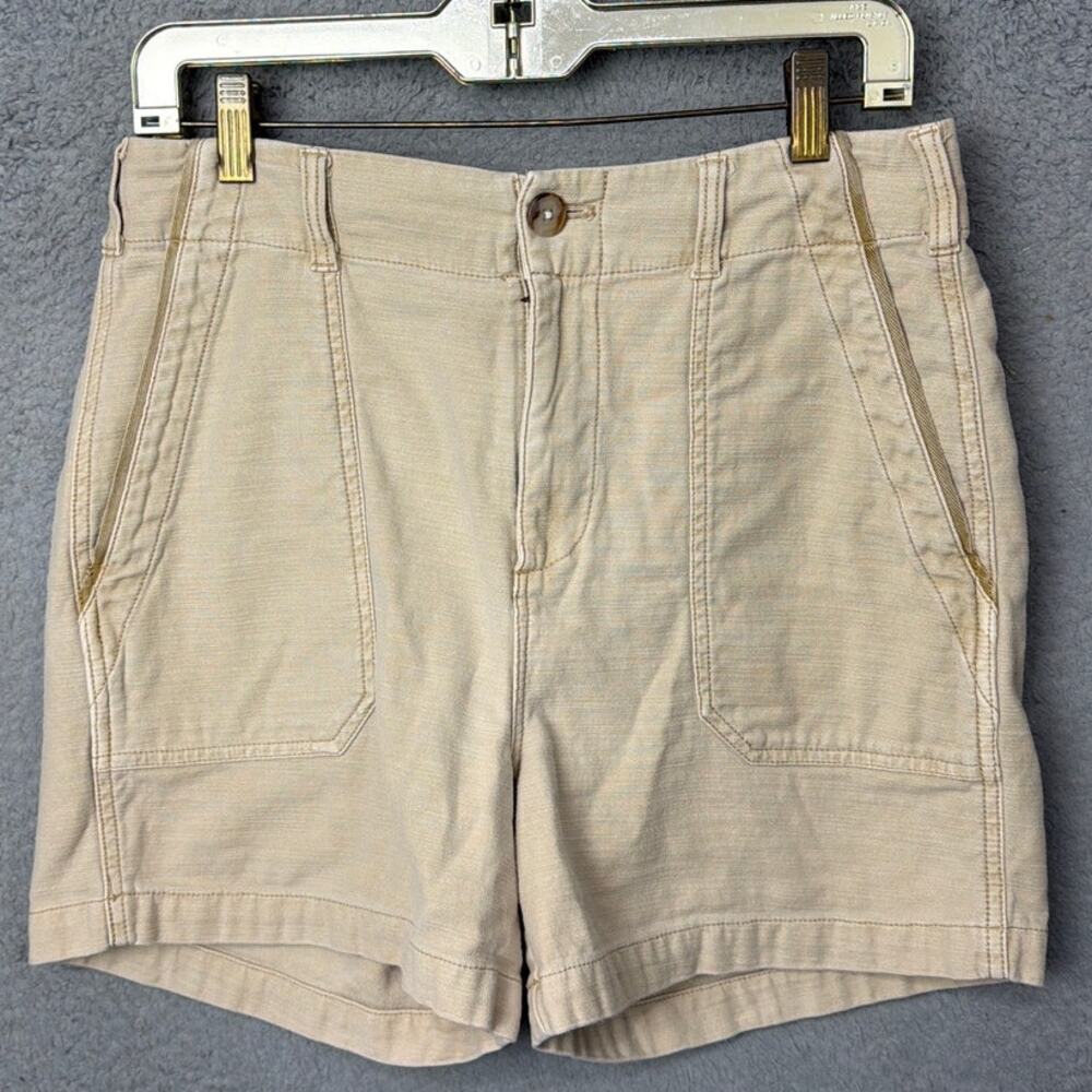 Faherty Utility Shorts Beige Cotton Stretch High Rise Size 28 Coastal Neutral